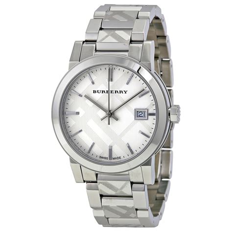 burberry silver dial stainless steel quartz ladies watch bu9144|Stainless Steel Burberry Checked Trademark Women's Watch .